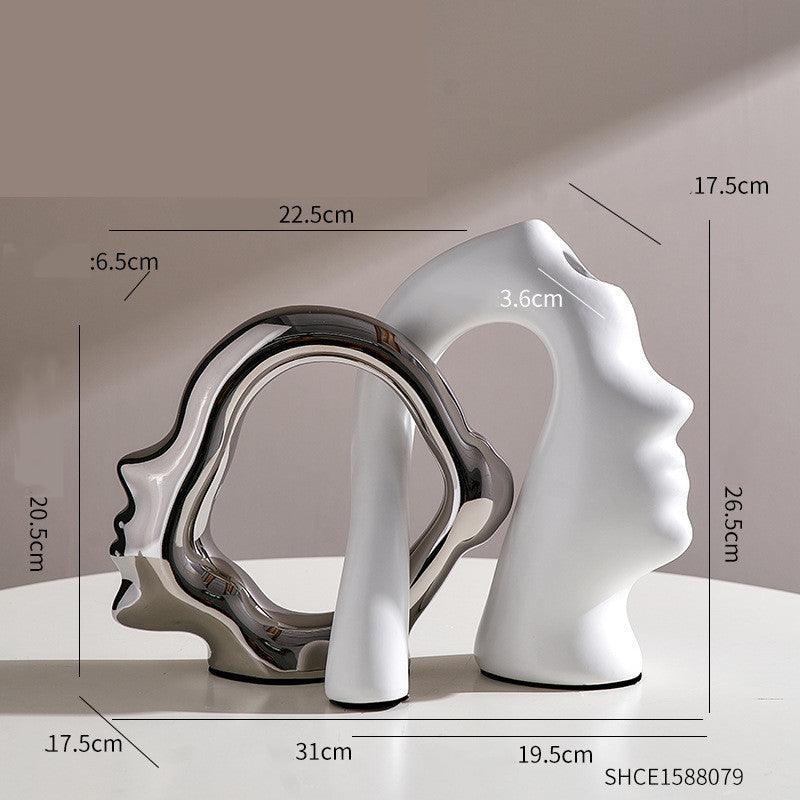 Abstract Character Art Vase Flower Arrangement And Dried Flower Creative TV Cabinet - Pacisia