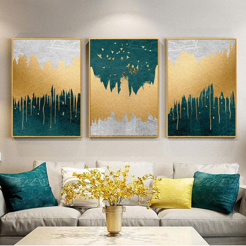 Abstract Landscape Wall Art - Triptych Canvas Painting for Living Room - Pacisia