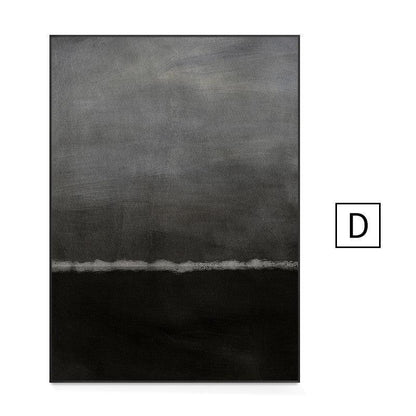 Abstract Modern Geometric Canvas Wall Art - Minimalist Black and White Poster - Pacisia