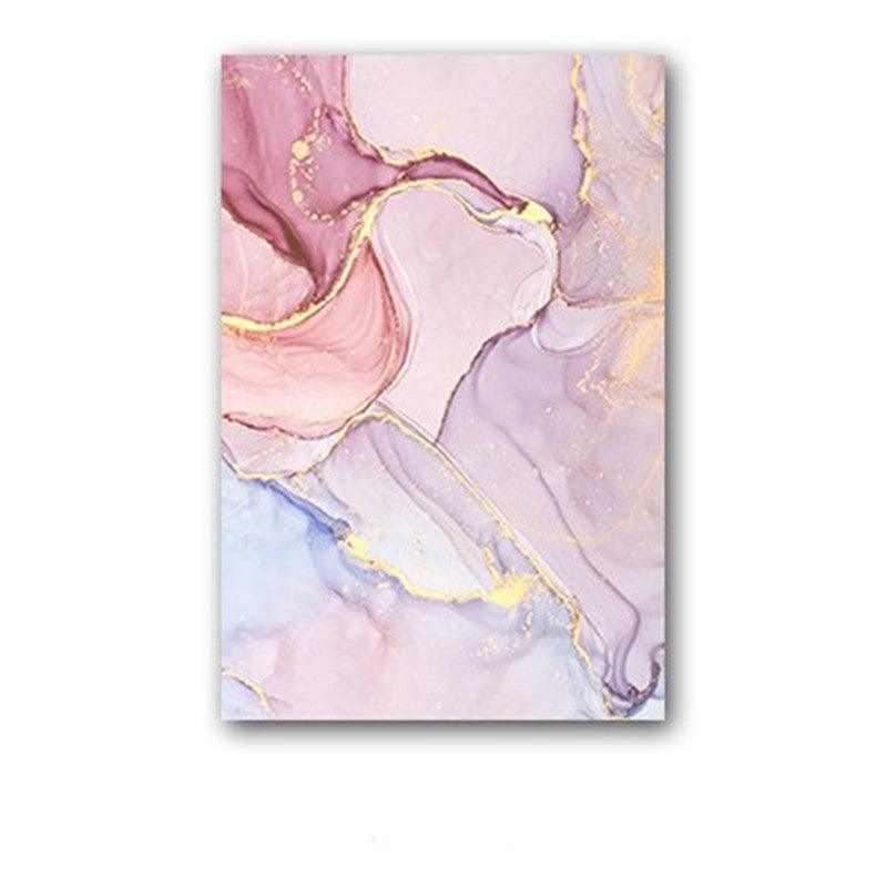 Abstract Pink Ink Texture Canvas Painting - Modern Geometric Wall Art Decor for Living Room - Pacisia
