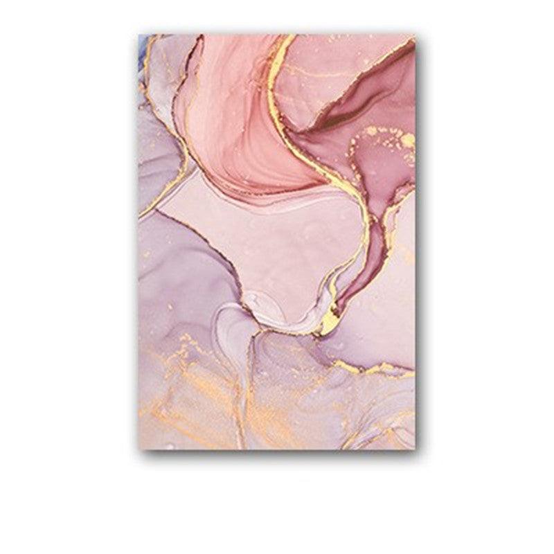 Abstract Pink Ink Texture Canvas Painting - Modern Geometric Wall Art Decor for Living Room - Pacisia