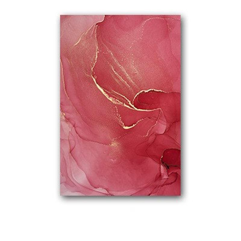 Abstract Pink Ink Texture Canvas Painting - Modern Geometric Wall Art Decor for Living Room - Pacisia
