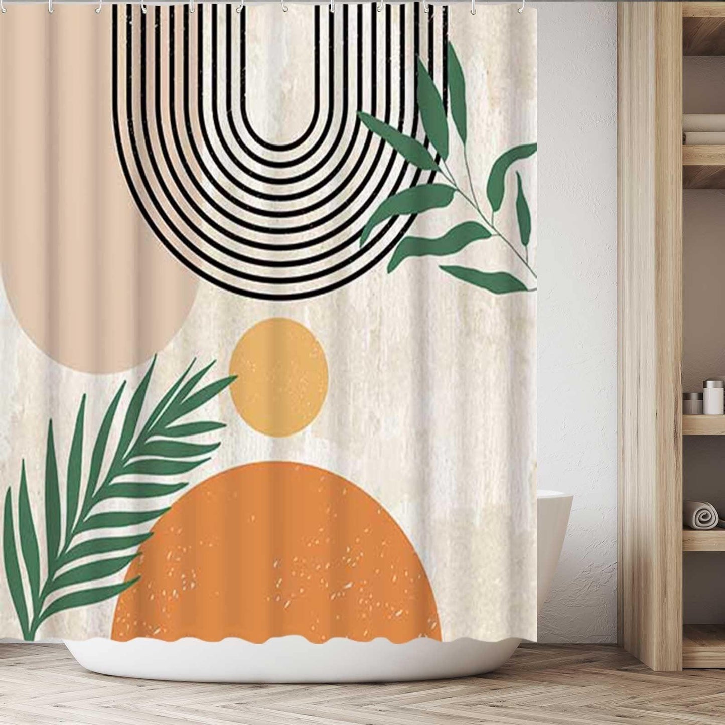 Abstract Shower Curtain Bohemian Arch Sun - Pacisia