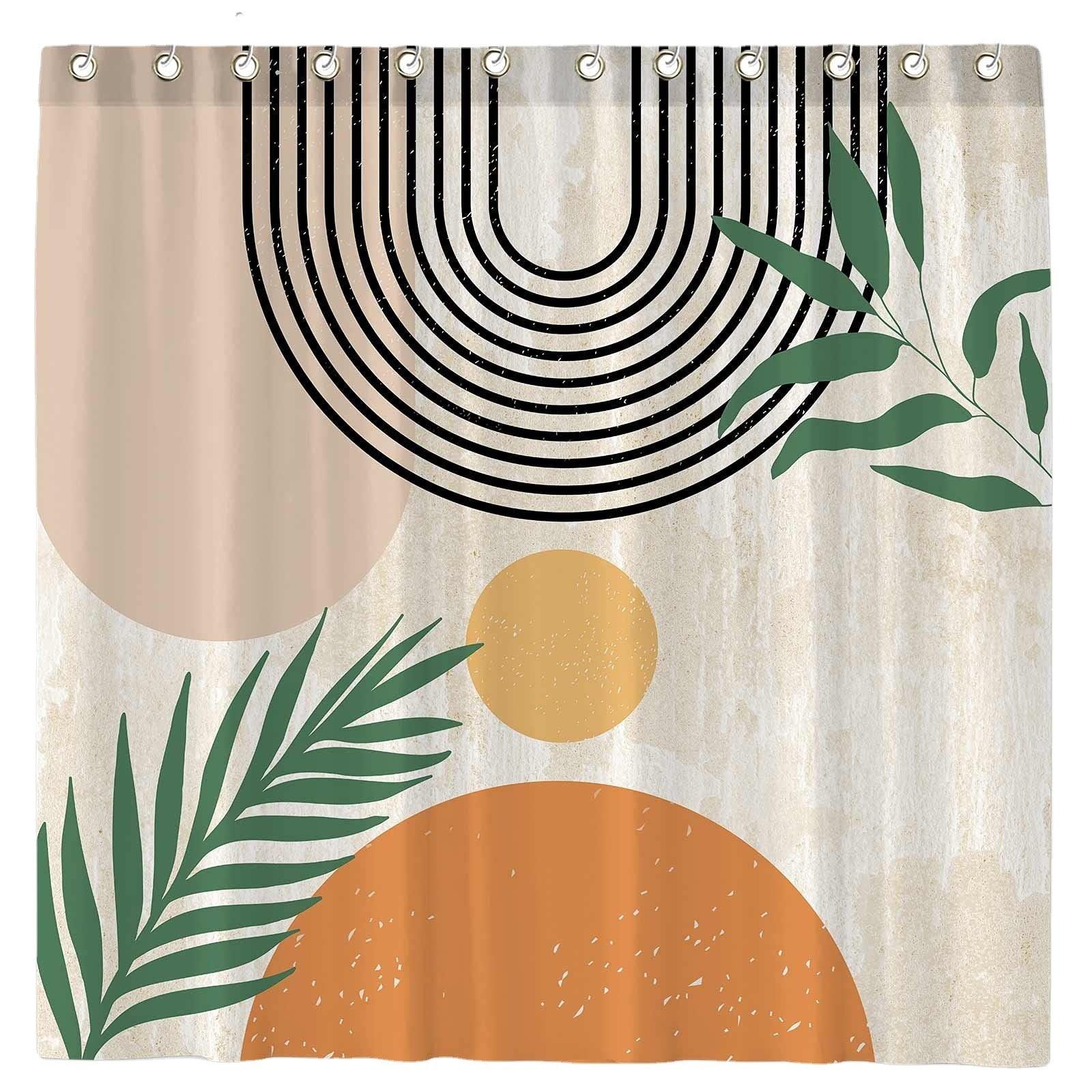 Abstract Shower Curtain Bohemian Arch Sun - Pacisia