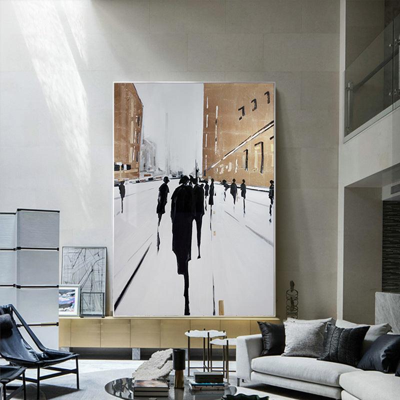 Abstract Street Scene Canvas Wall Art - Modern Decorative Painting for Living Room - Pacisia