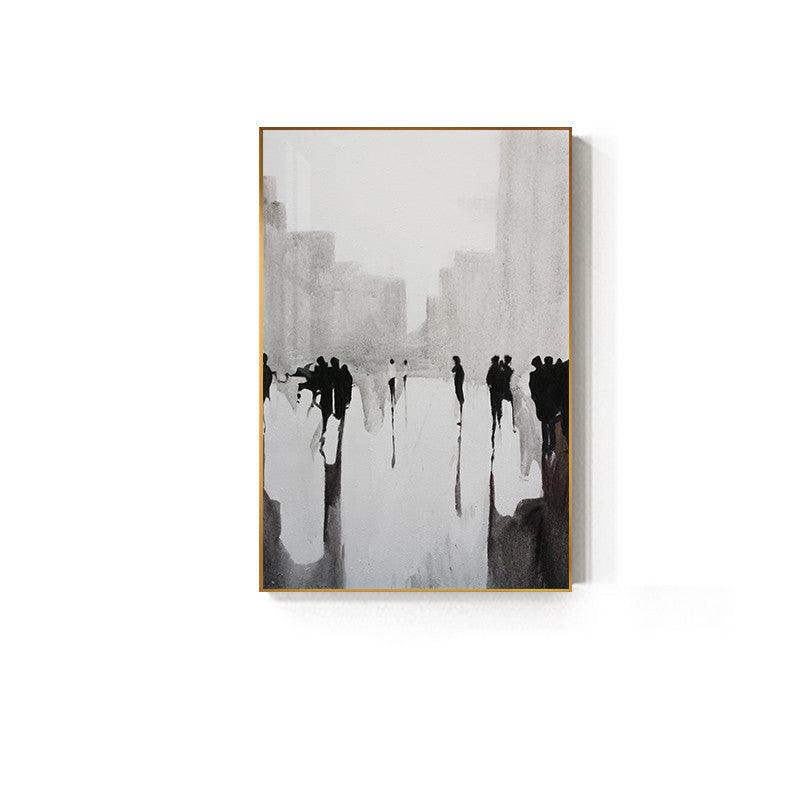 Abstract Street Scene Canvas Wall Art - Modern Decorative Painting for Living Room - Pacisia