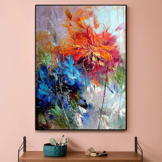 Abstract Watercolor Flower Canvas Painting - Modern Wall Art for Home Decor - Pacisia