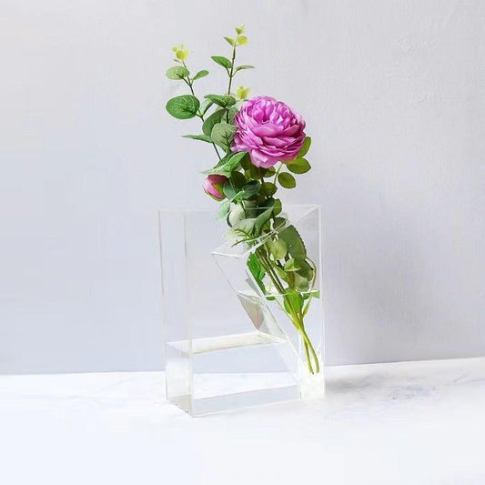 Acrylic Vase Transparent Flower Arrangement Simple Decorative Hydroponic Plant Container - Pacisia