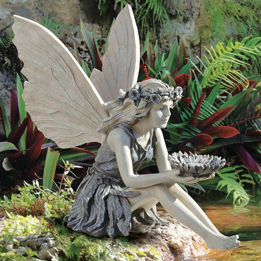 Fairy Sitting Garden Statue Ornament Decoration Resin Crafts Decor Accessories Home Landscaping Backyard Lawn Decoration - Pacisia