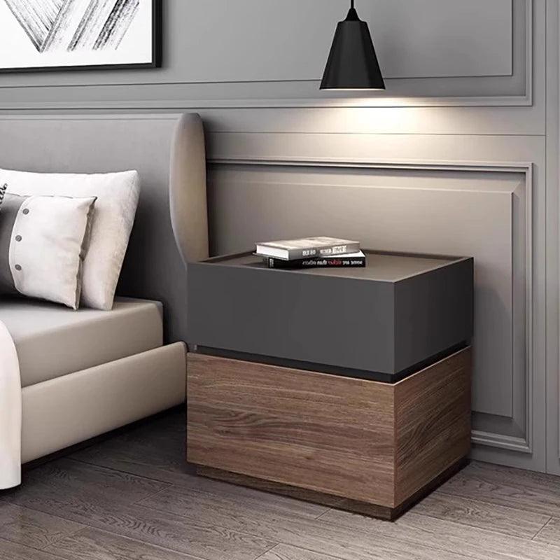 Aesthetic Modern Night Table Minimalist Black Hidden Storage Nordic Nightstand Trendy Luxury Table De Nuit Home Furniture - Pacisia