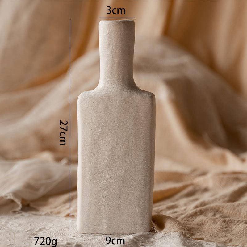 Creative Solitary Style Simple Ceramic Vase Living Room Dry Flower Arrangement Dining Table Bedroom Clay Pot Decoration Ornaments - Pacisia