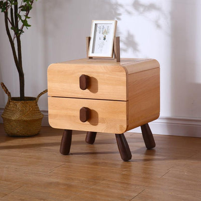 All Solid Wood Children's Bedside Table Modern Bedroom Storage - Pacisia