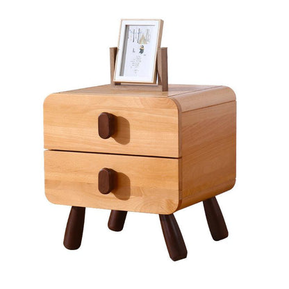 All Solid Wood Children's Bedside Table Modern Bedroom Storage - Pacisia