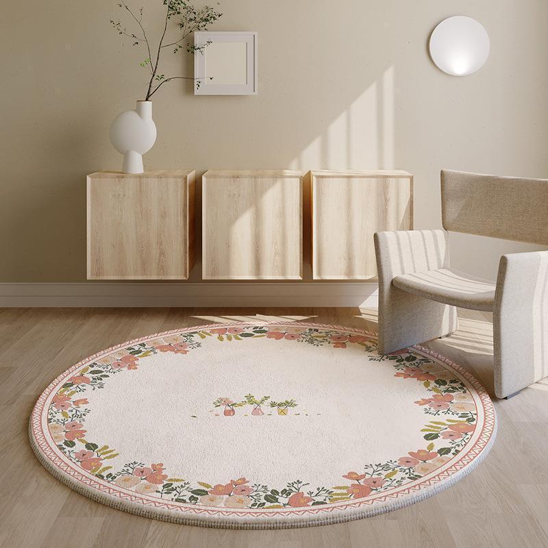 American Pastoral Living Room Round Carpet With Cat Feeling - Pacisia