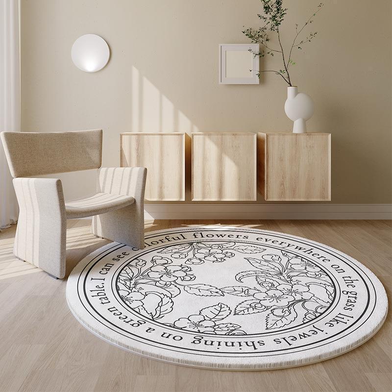 American Pastoral Living Room Round Carpet With Cat Feeling - Pacisia