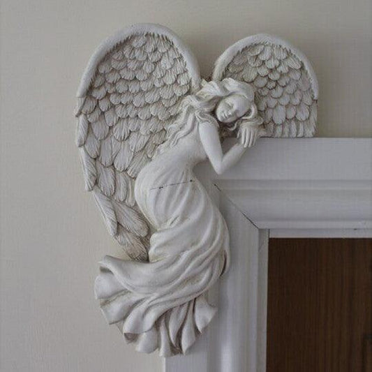 Door Frame Angel Wings Wall Sculpture Ornament Garden Home Decor Secret Fairy - Pacisia