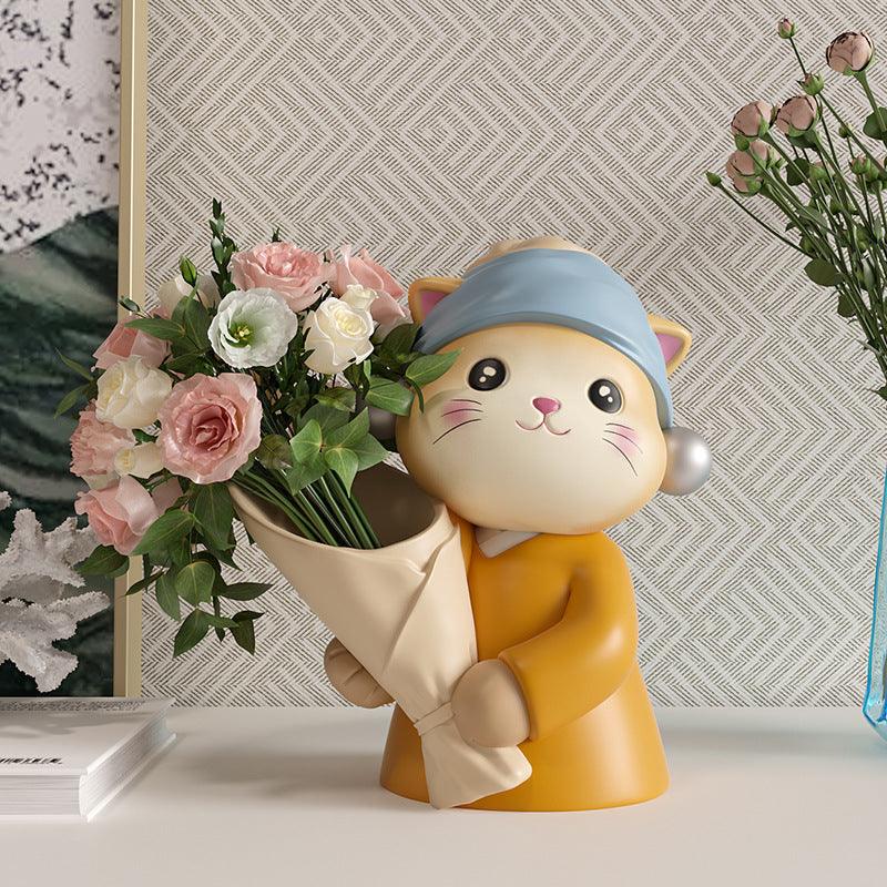 Art Cat Bouquet Vase Decoration Home Decoration - Pacisia