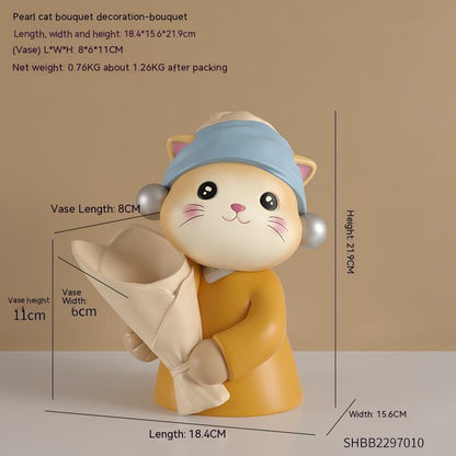 Art Cat Bouquet Vase Decoration Home Decoration - Pacisia