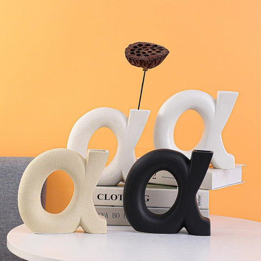 Art Geometry Living Room Household Ceramic Vase Dry Flower Decoration - Pacisia
