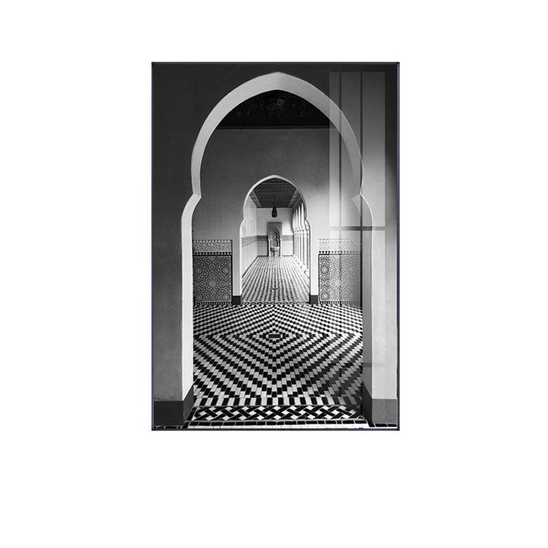 Art Pavilion Living Room Decoration Canvas Painting - Modern Black and White Wall Art - Pacisia