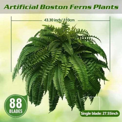 Artificial Fern Flower Arrangement Green Plant Plastic Crafts - Pacisia