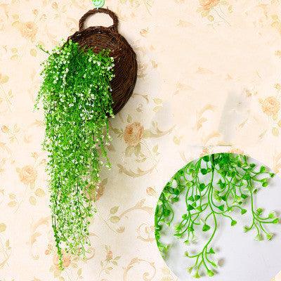 Artificial Floral Rattan Flower Vine Artificial Flower Silk Flower Admiralty Willow Wall Hanging Living Room Air Conditioning Duct Decoration Green Leaf Plant - Pacisia