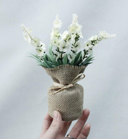 Artificial Flower Burlap Plant Stickers Bonsai, Small Iron Bonsai - Pacisia