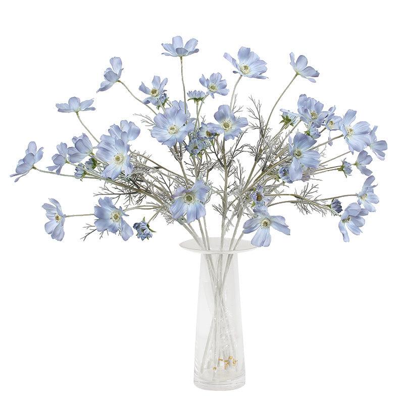 Artificial Flower Cosmos Gray Blue Dining Table Living Room Home Decoration Flower - Pacisia