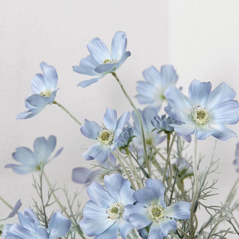Artificial Flower Cosmos Gray Blue Dining Table Living Room Home Decoration Flower - Pacisia