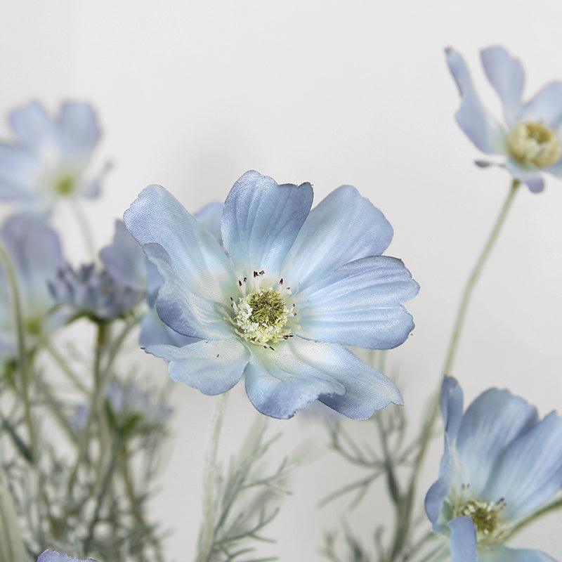 Artificial Flower Cosmos Gray Blue Dining Table Living Room Home Decoration Flower - Pacisia