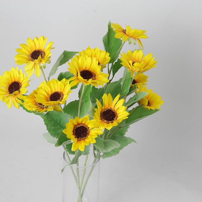 Artificial Flower Three-headed Mini Sunflower Desktop Decorative Crafts - Pacisia