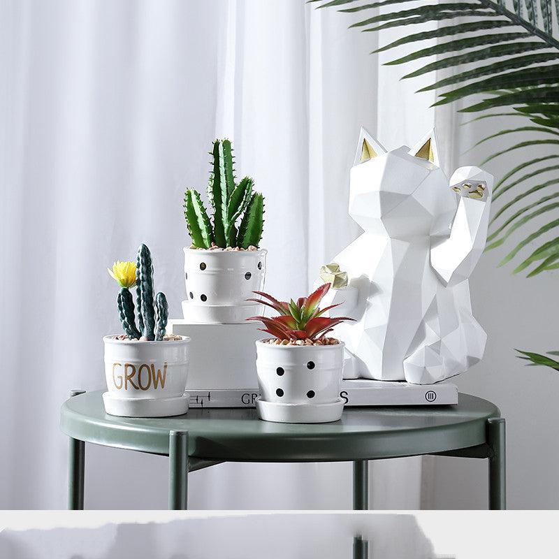 Artificial Green Plant Ornaments Potted Ornaments Green Plants Fake Flower Ornaments - Pacisia