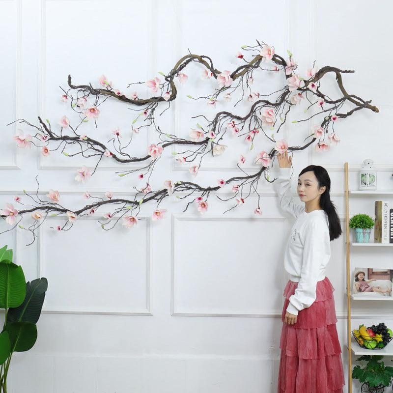 Artificial Magnolia Flower Rattan Plastic Fake Tree - Pacisia