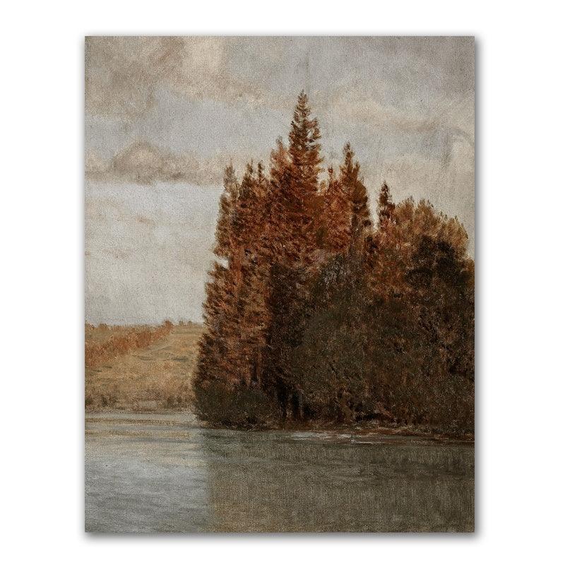 Autumn Trees Landscape Oil Painting - Canvas Poster for Living Room Decor | Pacisia - Pacisia