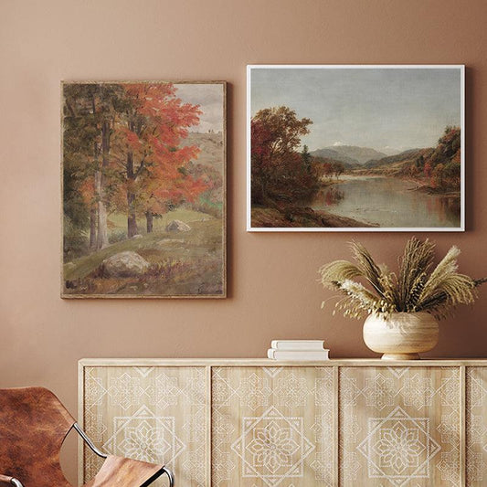 Autumn Trees Landscape Oil Painting - Canvas Poster for Living Room Decor | Pacisia - Pacisia