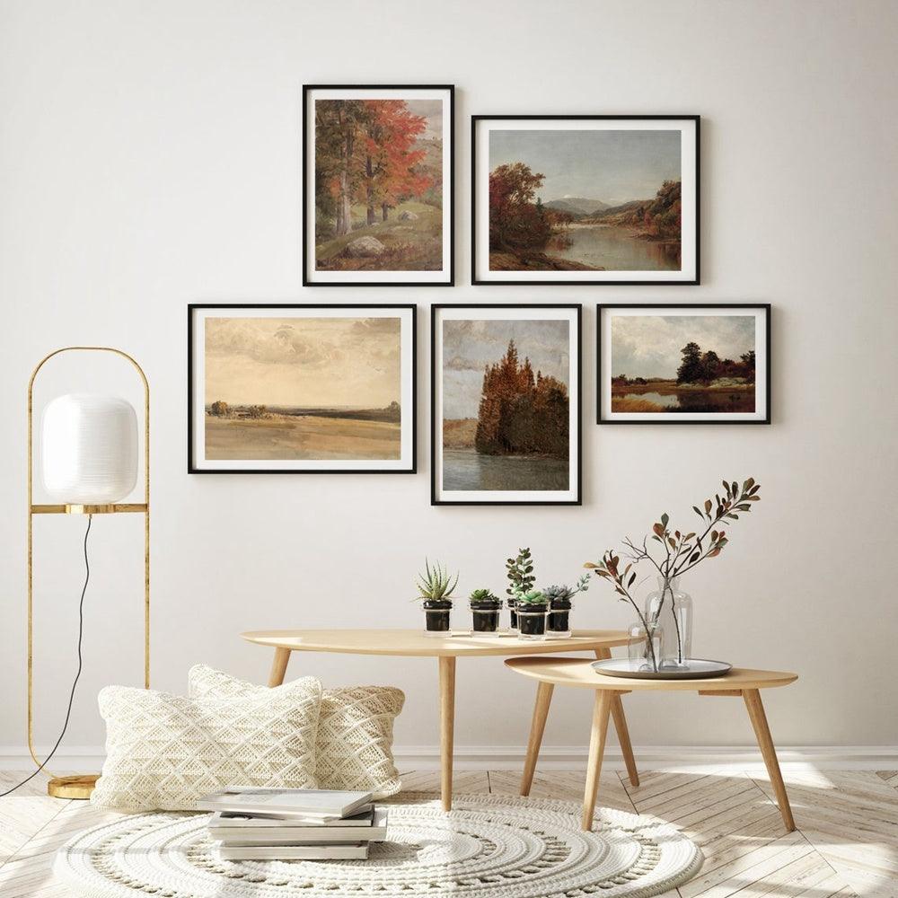 Autumn Trees Landscape Oil Painting - Canvas Poster for Living Room Decor | Pacisia - Pacisia