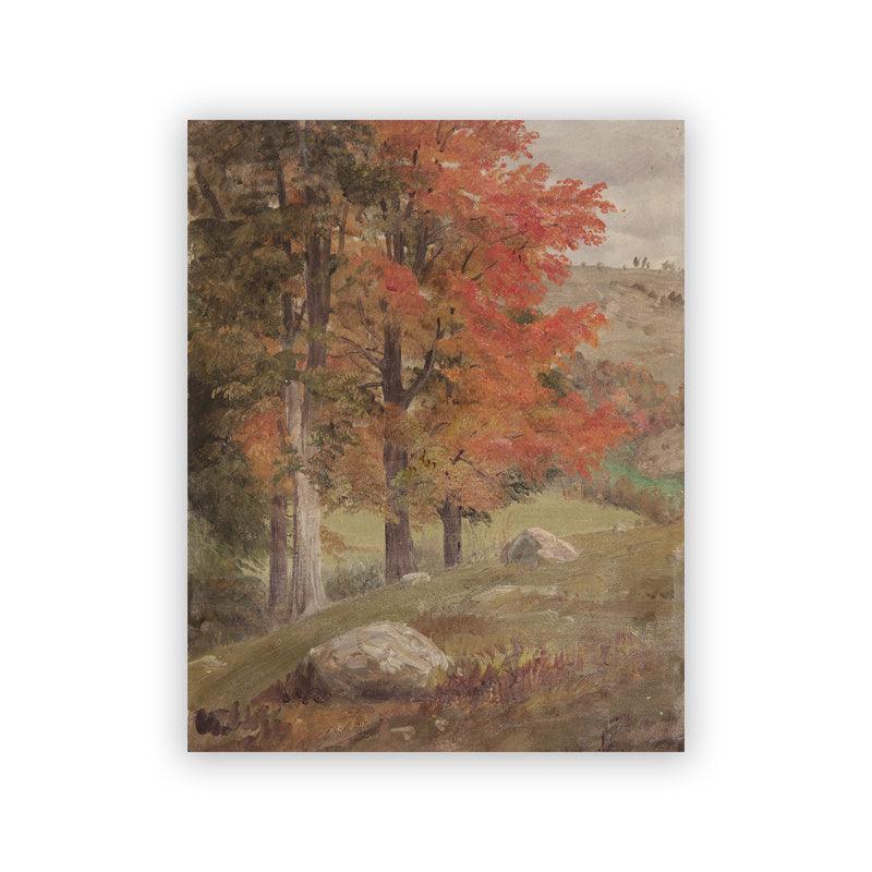 Autumn Trees Landscape Oil Painting - Canvas Poster for Living Room Decor | Pacisia - Pacisia