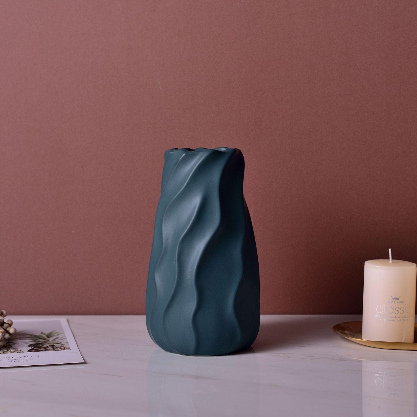 White Green Yellow Red Ceramic Vase Three-piece Set Home Decoration Vase Crafts Ornaments - Pacisia