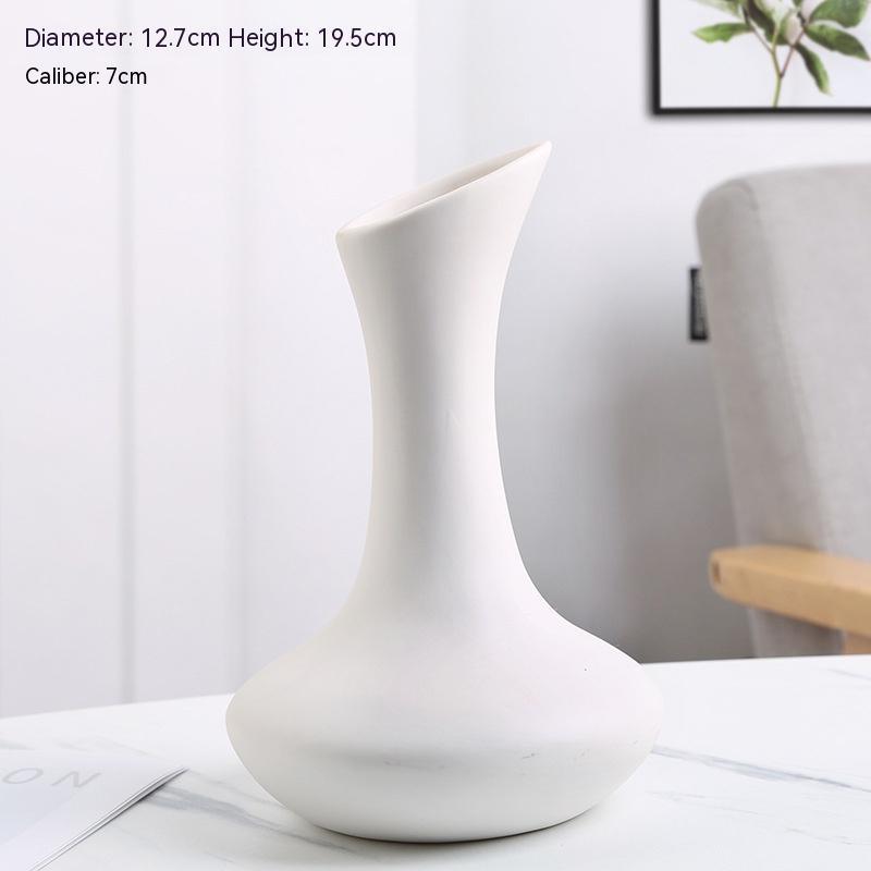 Home Decoration Ceramic Vase Dried Flower Arrangement Vase Starry Sky Minimalist Creative Decoration White Living Room - Pacisia