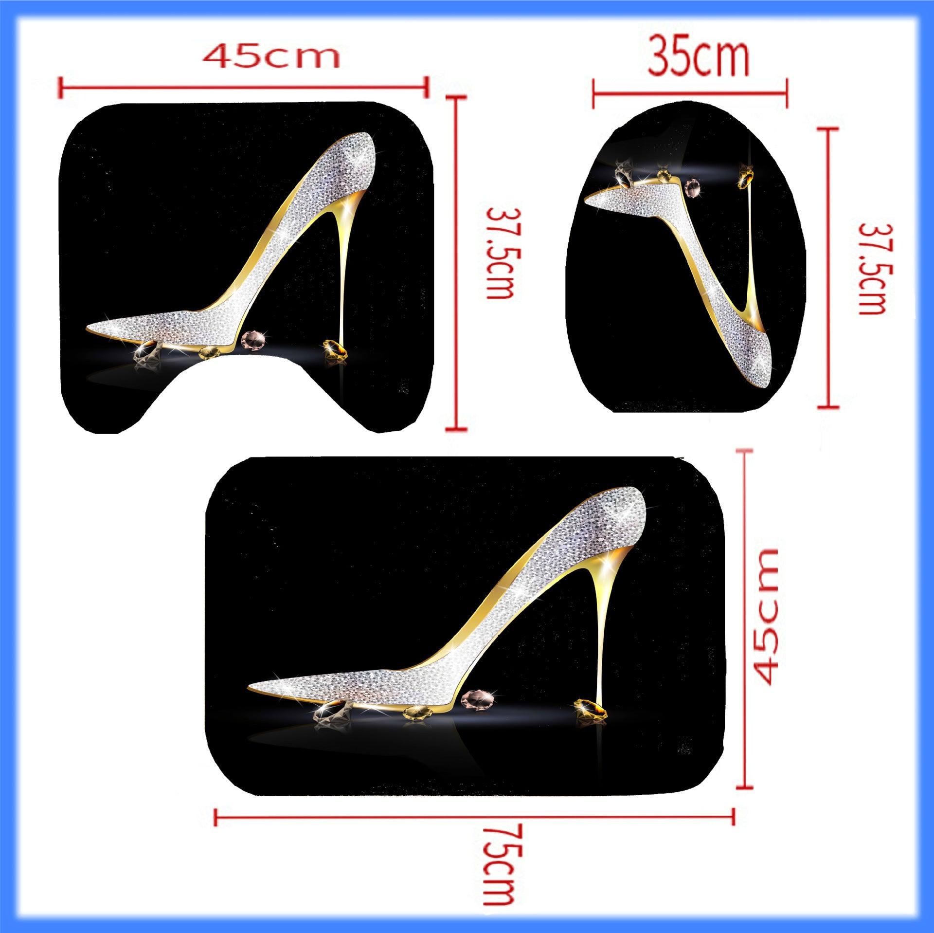 Digital Printing High-heeled Shoes Series Waterproof And Mildew-proof Shower Curtain Set - Pacisia