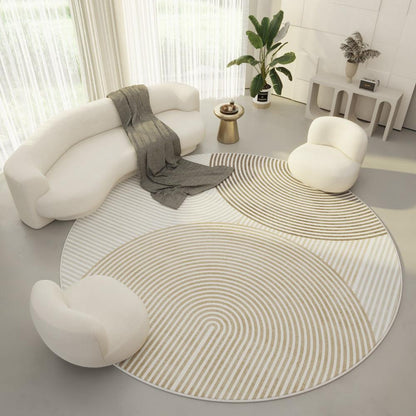 Round Living Room Carpet Ring Velvet Modern Simple Cream Color Porch Bedroom Bedside Blanket Non-slip Floor Mat - Pacisia