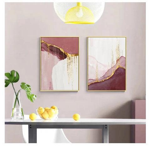 Nordic PurpleCanvas Painting Abstract Golden Canvas Painting Wall Pictures For Living Room Wall Art Home Decor Poster - Pacisia