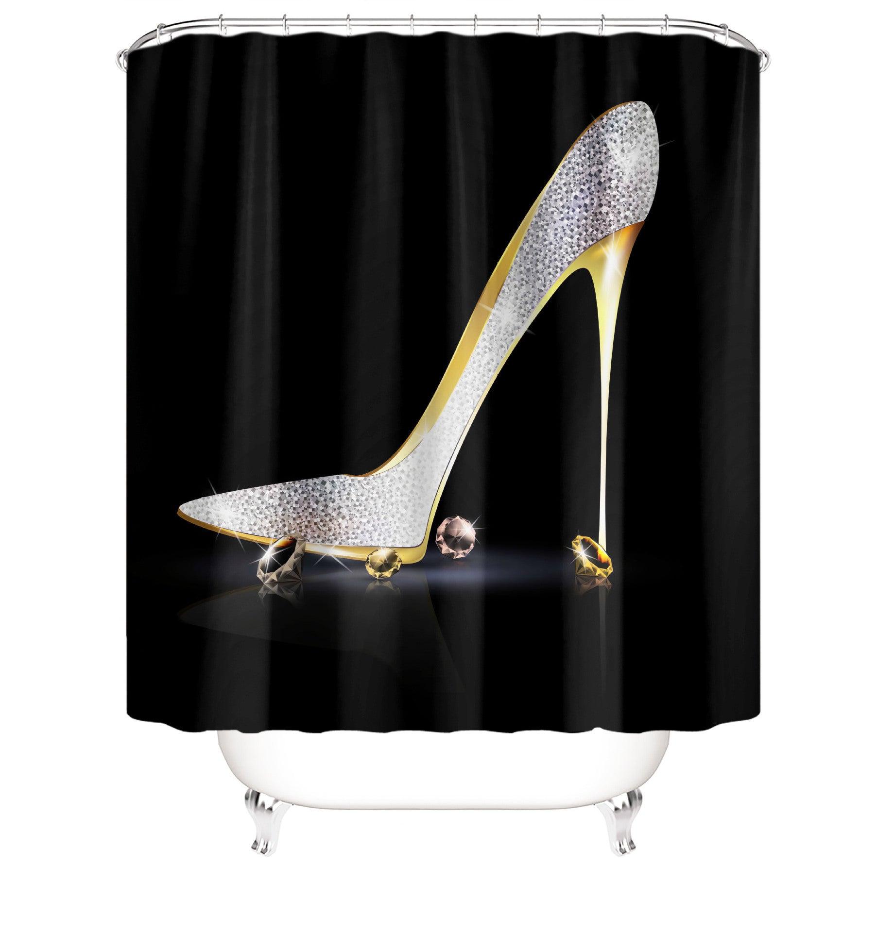Digital Printing High-heeled Shoes Series Waterproof And Mildew-proof Shower Curtain Set - Pacisia