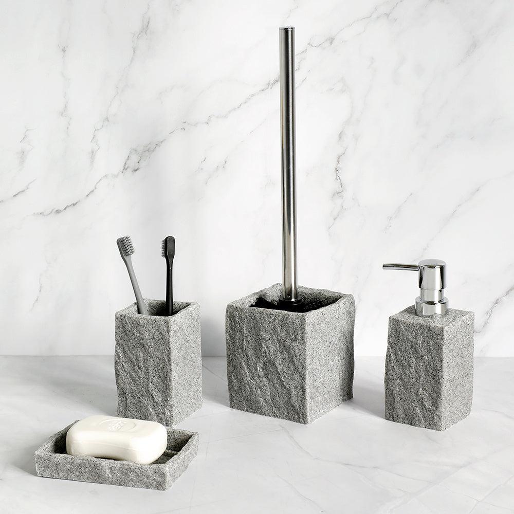 Bathroom Accessories Set Imitati Granite Resin Iiquid Soap D - Pacisia