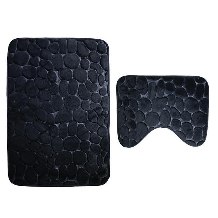 Bathroom Anti-slip Mat European And American Pebble Stone Carpet Toilet Floor Mat Set Bathroom - Pacisia