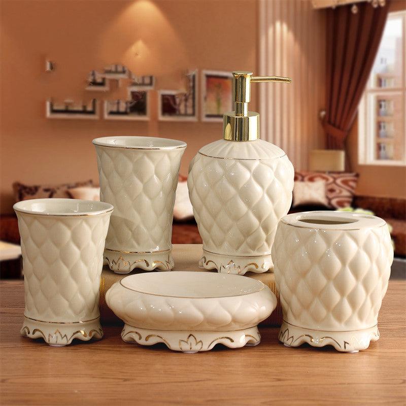 Bathroom Supplies Toilet Mouthwash Cup Set With Tray - Pacisia