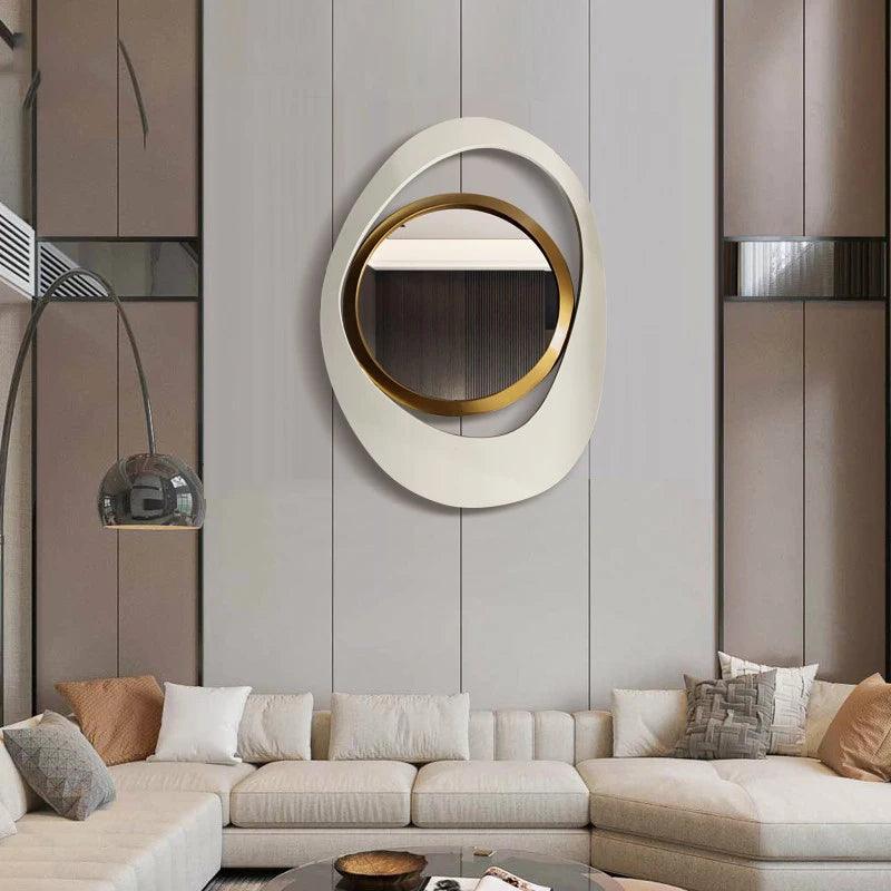 Bedroom Irregular Decorative Mirrors Wall Luxury Golden Wavy Decorative Mirrors Nordic Espejos Cuerpo Entero House Decoration - Pacisia