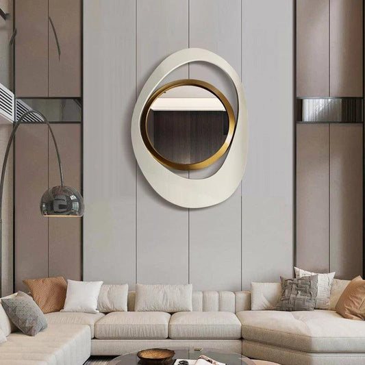 Bedroom Irregular Decorative Mirrors Wall Luxury Golden Wavy Decorative Mirrors Nordic Espejos Cuerpo Entero House Decoration - Pacisia