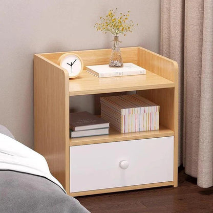 Bedside Table Simple Modern Nordic with Lock Drawer Storage Nightstand Sideboard Multi-Layer Bedroom Storage Cabinet Furniture - Pacisia