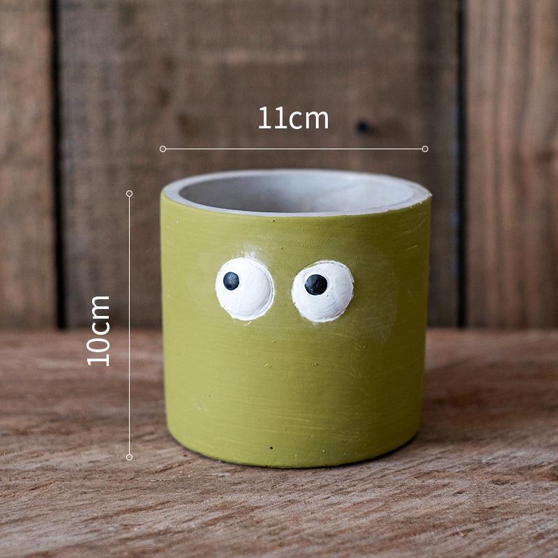 Big Eyes Cute Small Flower Pot Flower Vase Table Top - Pacisia